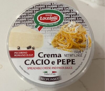 Crema Cacio E Pepe Spreadable Cheese And Pasta Sauce