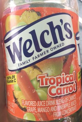 Tropical Carrot Flavored Juice Drink Blend Of Carrot, Grape, Mango And Pineapple Juices, Tropical Carrot