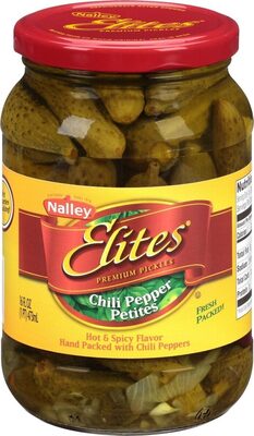 Nalley, Elites, Premium Chili Pepper Petites Pickles, Hot, Spicy, Hot, Spicy