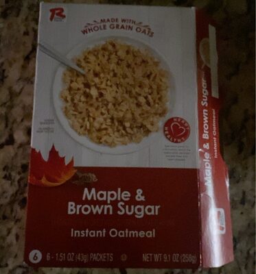 Maple & Brown Sugar Flavored Instant Oatmeal, Maple & Brown Sugar