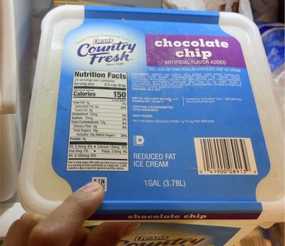 Chocolate Chip Reduced Fat Ice Cream, Chocolate Chip