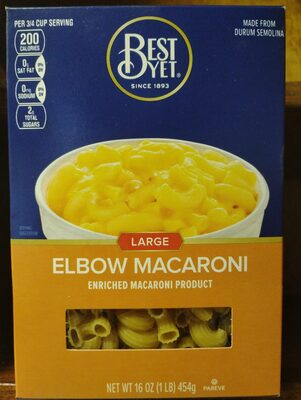 Enriched Macaroni Product, Large Elbow Macaroni
