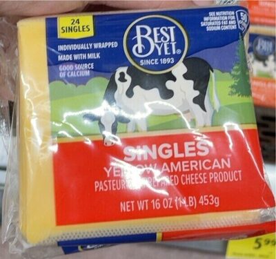 Yellow American Pasteurized Prepared Cheese Product, Yellow American