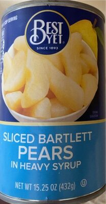 Sliced Bartlett Pears In Heavy Syrup, Heavy Syrup