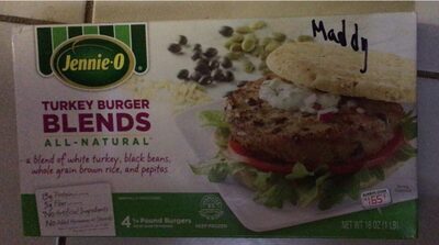 Turkey Burger Blends Of White Turkey, Black Beans, Whole Grain Brown Rice, And Pepitas, Turkey Burger