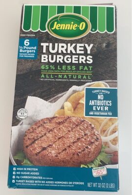 Jennie-O Turkey Burgers, 1/3 Lb, 6 Count