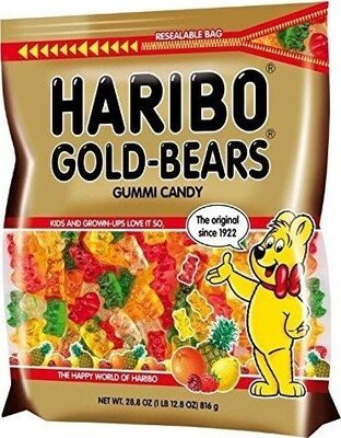 Haribo Goldbears Gummi Candy Party Size, 28.8 Oz, Pineapple; Lemon; Raspberry; Orange; Strawberry