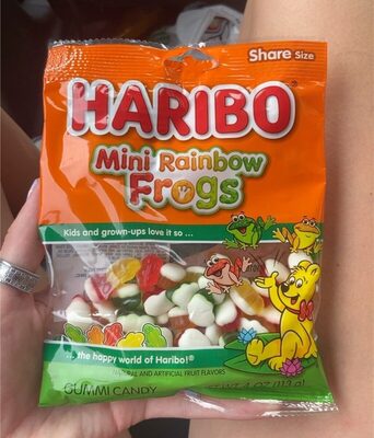 Mini Rainbow Frogs Gummi Candy, Strawberry, Lemon, Orange, Raspberry