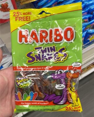 Fruit Flavors Twin Snakes Gummi Candy, Fruit