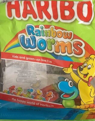 Black Currant, Lemon, Strawberry Flavored Rainbow Worms Gummi Candy, Black Currant, Lemon, Strawberry