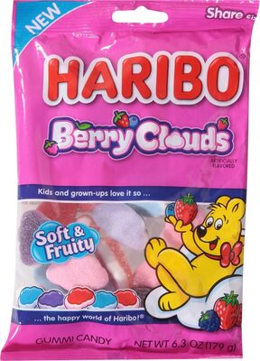 Berry Clouds Gummi Candy, Blueberry; Wildberry; Strawberry