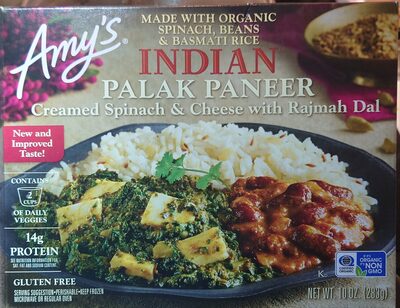 Indian Palak Paneer Creamed Spinach & Cheese With Rajmah Dal, Indian Palak Paneer