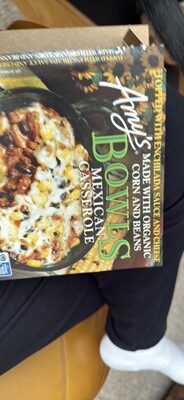 Mexican Caseerole Bowls Topped With Enchilada Sauce And Cheese Made With Organic Corn And Beans, Mexican Casserole