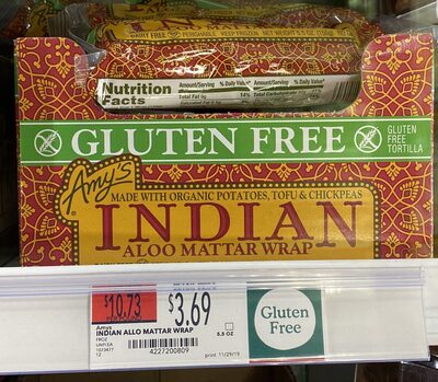 Indian Aloo Mattar Gluten Free Wrap, Indian Aloo Mattar