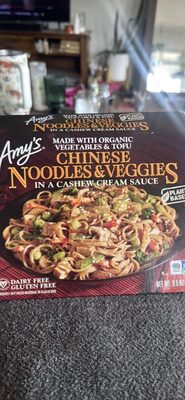 Chinese Noodles &Veggies In A Cashew Cream Sauce, Chinese