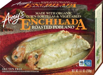 Roasted Poblano Enchilada Made With Organic Corn Tortillas & Vegetable, Roasted Poblano Enchilada