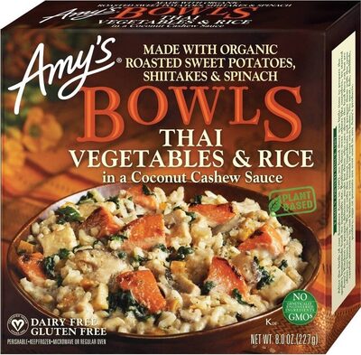 Thai Vegetables & Rice In A Coconut Cashew Sauce Bowls, Thai Vegetables & Rice In A Coconut Cashew Sauce