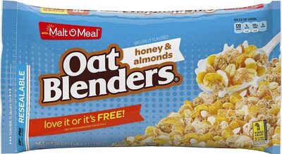 Oat Blenders Lightly Sweetened Corn & Whole Wheat Flake Cereal With Granola & Sliced Almonds, Honey & Almonds