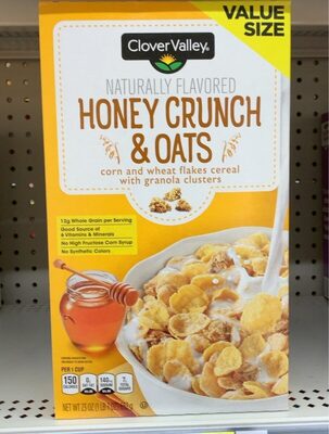 Honey Crunch & Oats Corn And Wheat Flakes Cereal With Granola Clusters, Honey Crunch & Oats