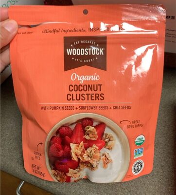 Coconut Organic Clusters With Pumpkin Seeds + Sunflower Seeds + Chia Seeds, Coconut