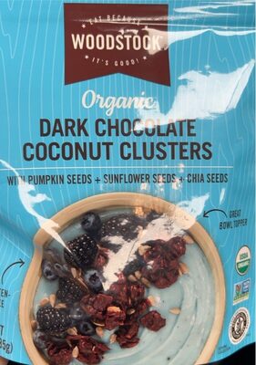 Dark Chocolate Coconut Organic Clusters With Pumpkin Seeds + Sunflower Seeds + Chia Seeds, Dark Chocolate Coconut