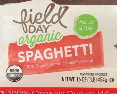 Organic Durum Wheat Semolina Macaroni Product, Spaghetti