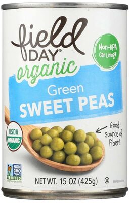 Sweet Organic Green Peas, Sweet