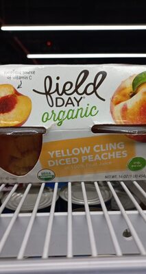 Organic Yellow Cling Diced Peaches In Fruit Juice, Fruit Juice