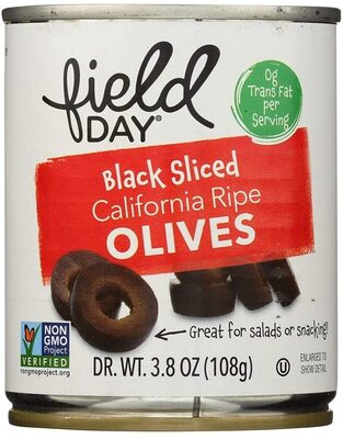 Black California Ripe Sliced Olives, Black