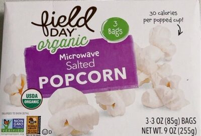 Salted Organic Microwave Popcorn, Salted