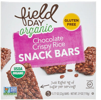 Chocolate Crispy Rice Organic Snack Bars, Chocolate Crispy Rice