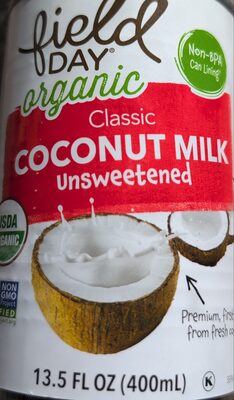 Unsweetened Classic Organic Coconut Milk, Unsweetened Classic