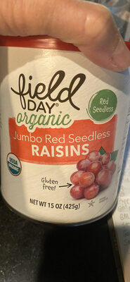 Red Seedless Organic Jumbo Raisins, Red Seedless