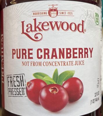 Pure Cranberry Fresh Pressed Juice, Pure Cranberry