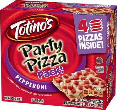 Totino's Frozen Pepperoni Party Pizza Pack! 4 count