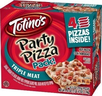 Totino's Triple Meat Party Pizza 4 Pack