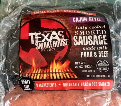 Cajun Style Fully Cooked Smoked Sausage Made With Pork & Beef, Cajun Style Pork & Beef