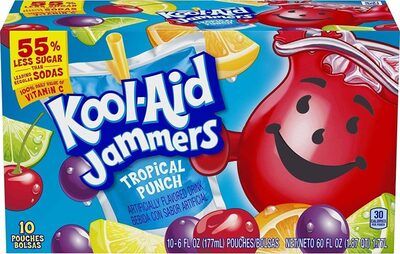 Kool-Aid Jammers Tropical Punch Flavored Drink, 10 ct Box, 6 fl oz Pouches