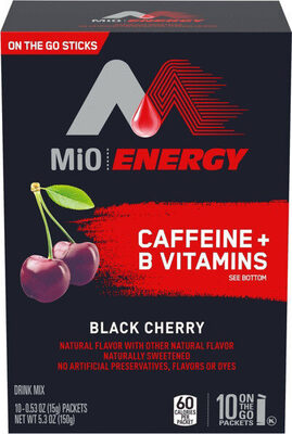 Energy Caffeine + B Vitamins Black Cherry Drink Mix, Black Cherry