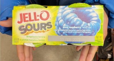 Sours Blue Raspberry Gelatin Snacks, Blue Raspberry