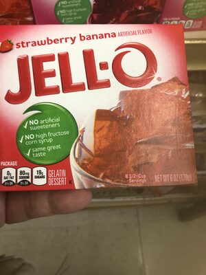 Strawberry Banana Gelatin Dessert, Strawberry; Banana