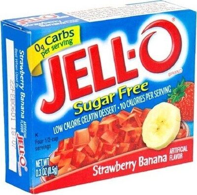 Low Calorie Gelatin Dessert, Strawberry-Banana