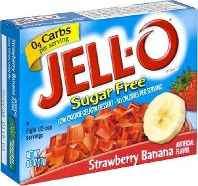 Strawberry Banana Low Calorie Gelatin Dessert, Strawberry Banana
