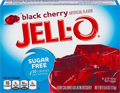 Black Cherry Low Calorie Gelatin Dessert, Black Cherry
