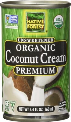 Unsweetened Premium Organic Coconut Cream, Unsweetened