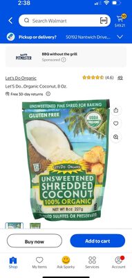 100% Organic Unsweetened Shredded Coconut, Unsweetened