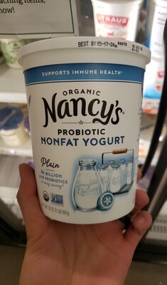 Plain Organic Probiotic Nonfat Yogurt, Plain