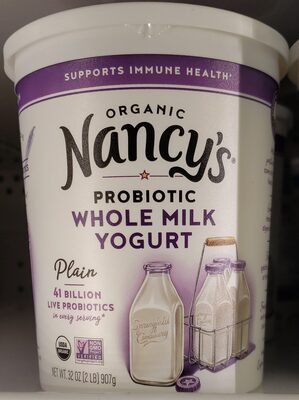 Plain Organic Probiotic Whole Milk Yogurt, Plain