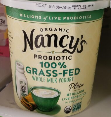 Plain Organic Probiotic Whole Milk Yogurt, Plain