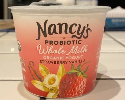 Vanilla & Strawberries On The Bottom Organic Probiotic Whole Milk Yogurt, Vanilla & Strawberries